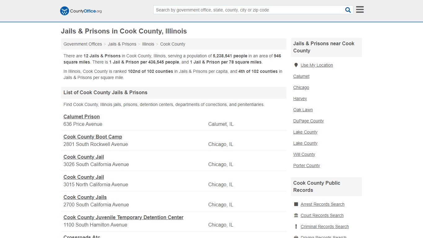 Jails & Prisons - Cook County, IL (Inmate Rosters & Records)